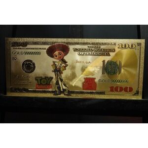 24k gold foil plated Jessie‎ Toy Story Banknote Disney Collectible Bill